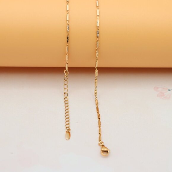"Textured Rose Gold Chain Necklace, Elegant Shine, XPNL0182 - Picture 10 of 12